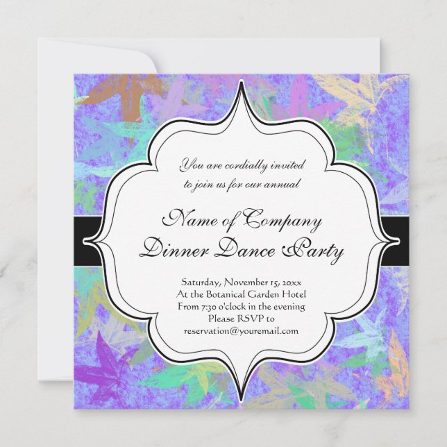 Pastel Lilac Autumn Maple Leaves Invitation (Front)