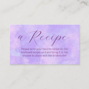 Pastel Lilac Clouds Bridal Shower Share A Recipe   Enclosure Card
