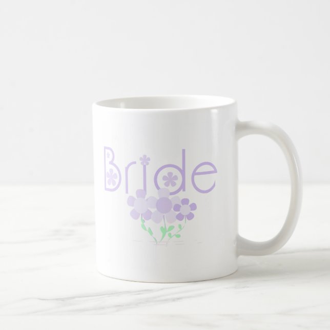 Pastel Lilac Flowers Bride Coffee Mug (Right)