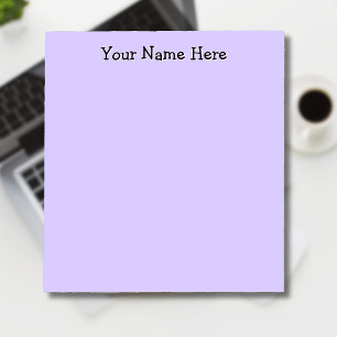 Pastel Lilac Grey Personalised Simple Notepad