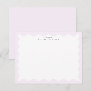 Pastel Lilac Pink Wavy Frame Note Card