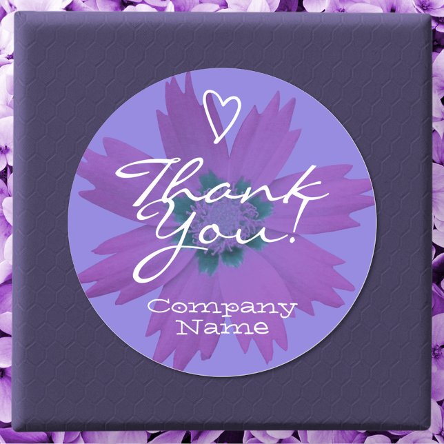 Pastel Lilac Purple Flower Blossom Thank You Label (Creator Uploaded)