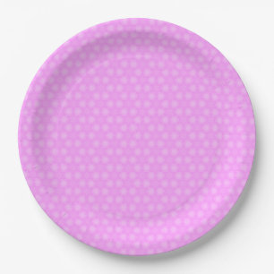 Pastel Lilac Purple White Star Repeating Pattern Paper Plate
