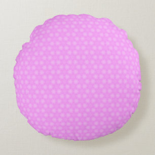 Pastel Lilac Purple White Star Repeating Pattern Round Cushion