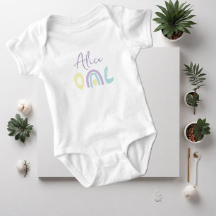 Pastel lilac rainbow 1st Birthday party Baby T-Shi Bodysuit