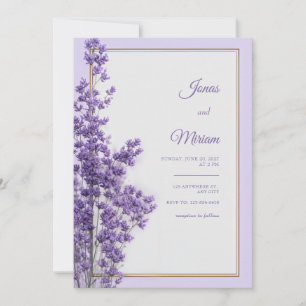Pastel Lilac Romantic Gold Lavender Frame Invitation