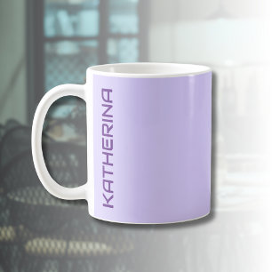 Pastel Lilac Solid Colour Classic Personalised Coffee Mug