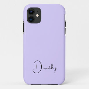 Pastel Lilac Solid Colour Minimalist Personalise Case-Mate iPhone Case