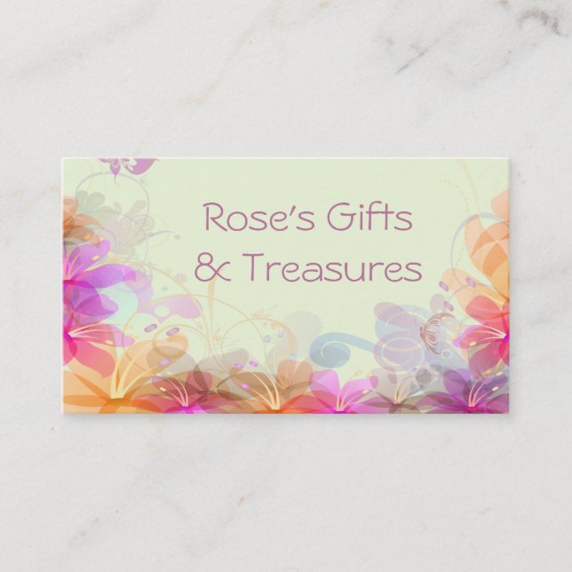 Pastel Lilies Modern Business Card (Front)
