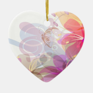 Pastel Lilies Wedding Ceramic Tree Decoration