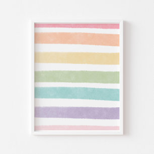 Pastel line rainbow poster