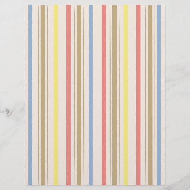 Pastel Line Scrapbook Paper: (Front)