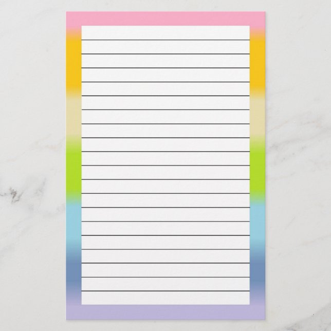 Pastel Lined Stationery (Front)