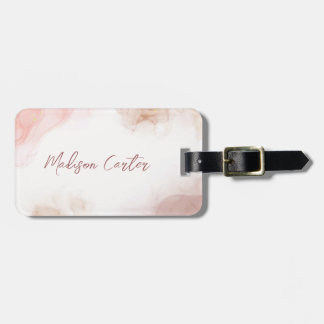 Pastel Liquid Watercolor Alcohol Ink Luggage Tag