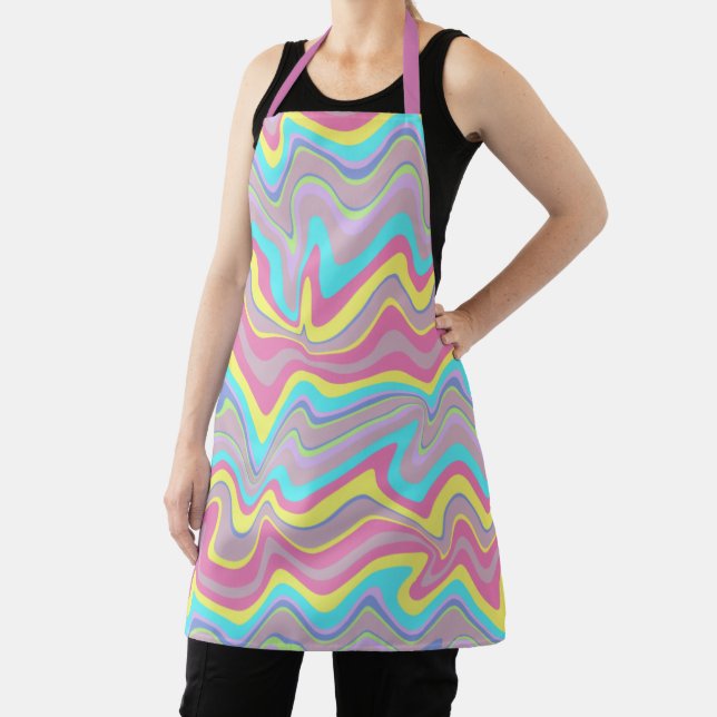 Pastel Liquify Waves Apron (Insitu)