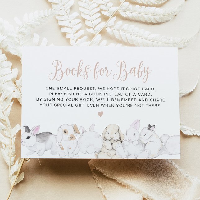 Pastel Little Bunny Rabbit Books for Baby Card (Creator Uploaded)