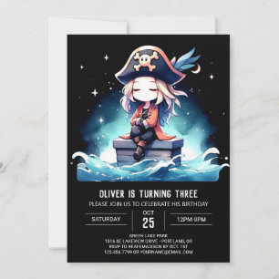 Pastel Little Pirate Birthday Invitation