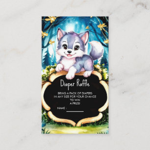 Pastel Little Wolf Baby Shower Enclosure Card