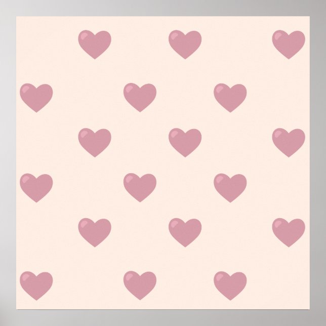 Pastel Love Hearts Poster (Front)