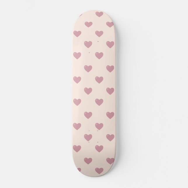 Pastel Love Hearts Skateboard (Front)