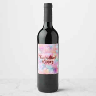 Pastel Love & Romance Valentine Wine Label