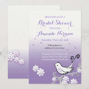 Pastel lovebirds wedding Bridal Shower invite