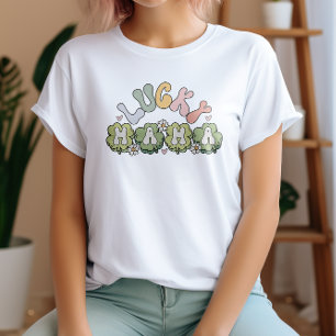 Pastel LUCKY MAMA Clover St. Patricks Day T-Shirt
