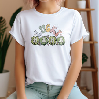 Pastel LUCKY MAMA Clover St. Patricks Day T-Shirt