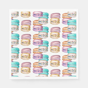 Pastel Macaron Cookie Themed Birthday Party Napkin