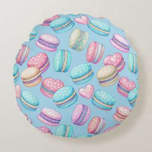 Pastel Macaron Round Pillow