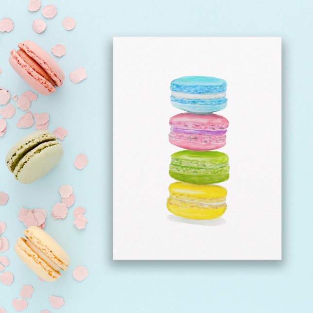 Pastel Macaroons Colour Pencil Postcard (Creator Uploaded)