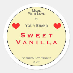 Pastel  Made With Love Product Packaging Label  