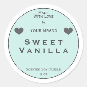 Pastel  Made With Love Product Packaging Label