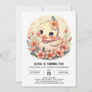 Pastel Magical Duck Birthday Invitation