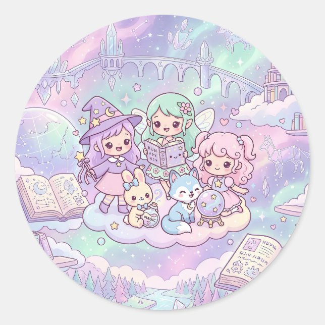 Pastel Magical Friends Sticker (Front)