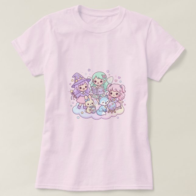 Pastel Magical Friends T-Shirt (Design Front)