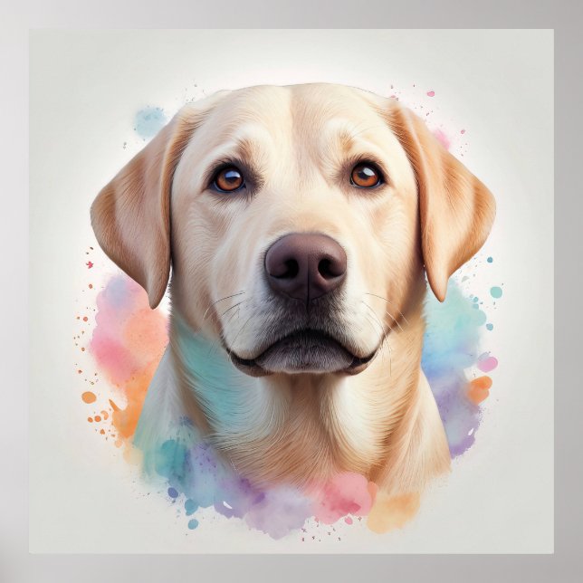 Pastel Magical Labrador Retriever Artwork Poster (Front)