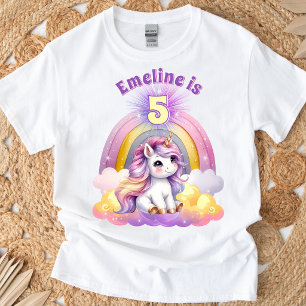 Pastel Magical Unicorn Rainbow Sparkle Birthday T-Shirt