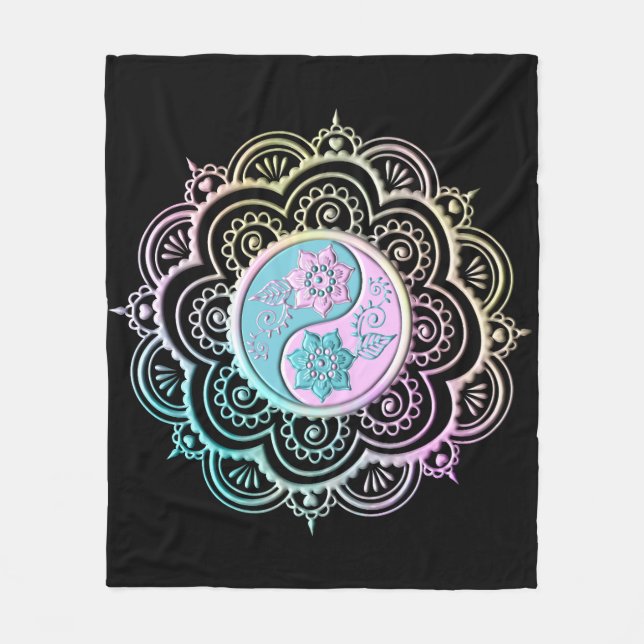 Pastel Mandala Fleece Blanket (Front)