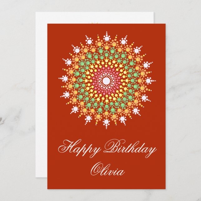 Pastel Mandala Happy Birthday Card (Front/Back)