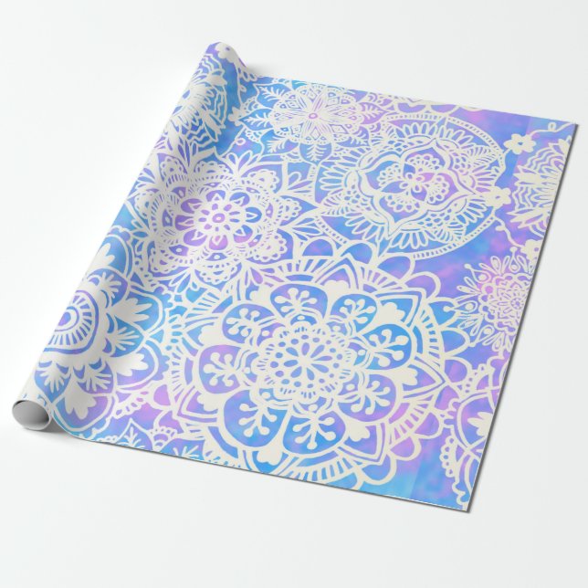 Pastel Mandala Pattern Wrapping Paper (Unrolled)