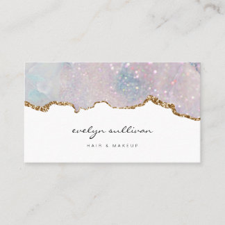 pastel marble beauty salon business card