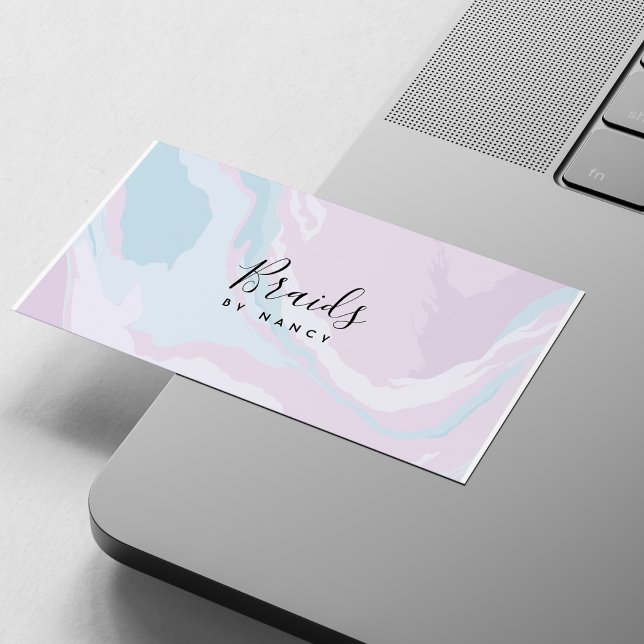 Pastel Marble Braids Business Card (Creator Uploaded)