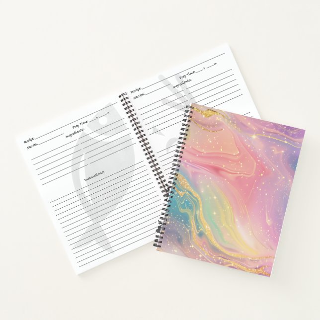 Pastel Marble Celestial Galaxy Design Notebook (Inside)