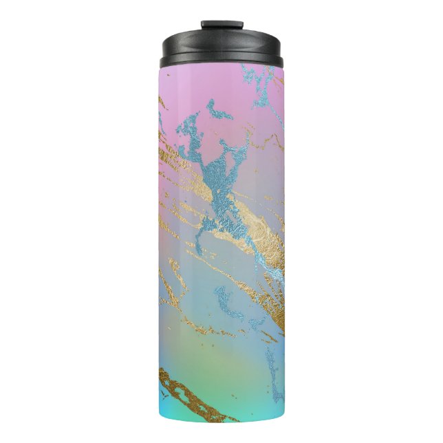 Pastel Marble | Girly Millennial Ombre Watercolor Thermal Tumbler (Front)