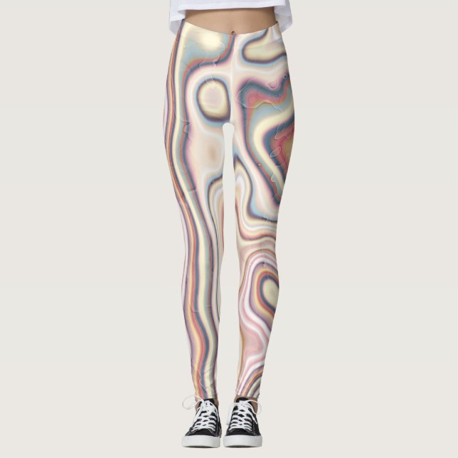 Pastel Marble Harmony Flow Leggings (Front)