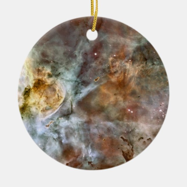 Pastel Marble in the Carina Nebula Ceramic Tree Decoration (Front)
