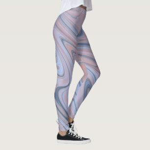 Pastel Marble Liquid Pink Blue Pattern Leggings