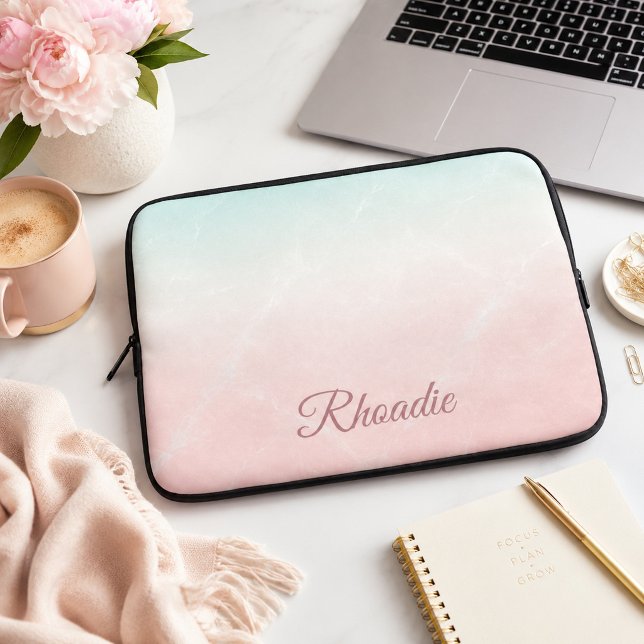 Pastel Marble Personalised  Laptop Sleeve (Creator Uploaded)