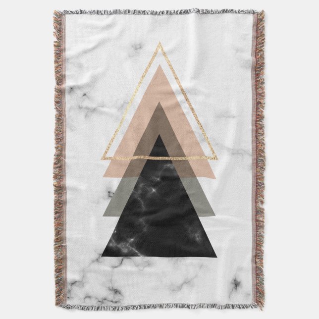 Pastel Marble Print Design Throw Blanket (Front Vertical)